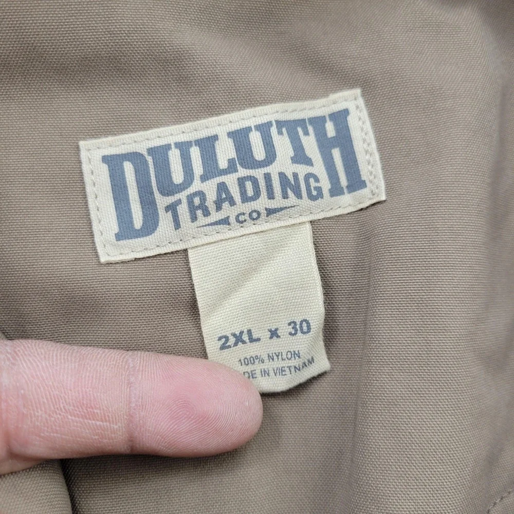 Duluth Trading Co Pants Mens 44x30 Beige Nylon Relaxed Fit Belted Outdoor Hiking